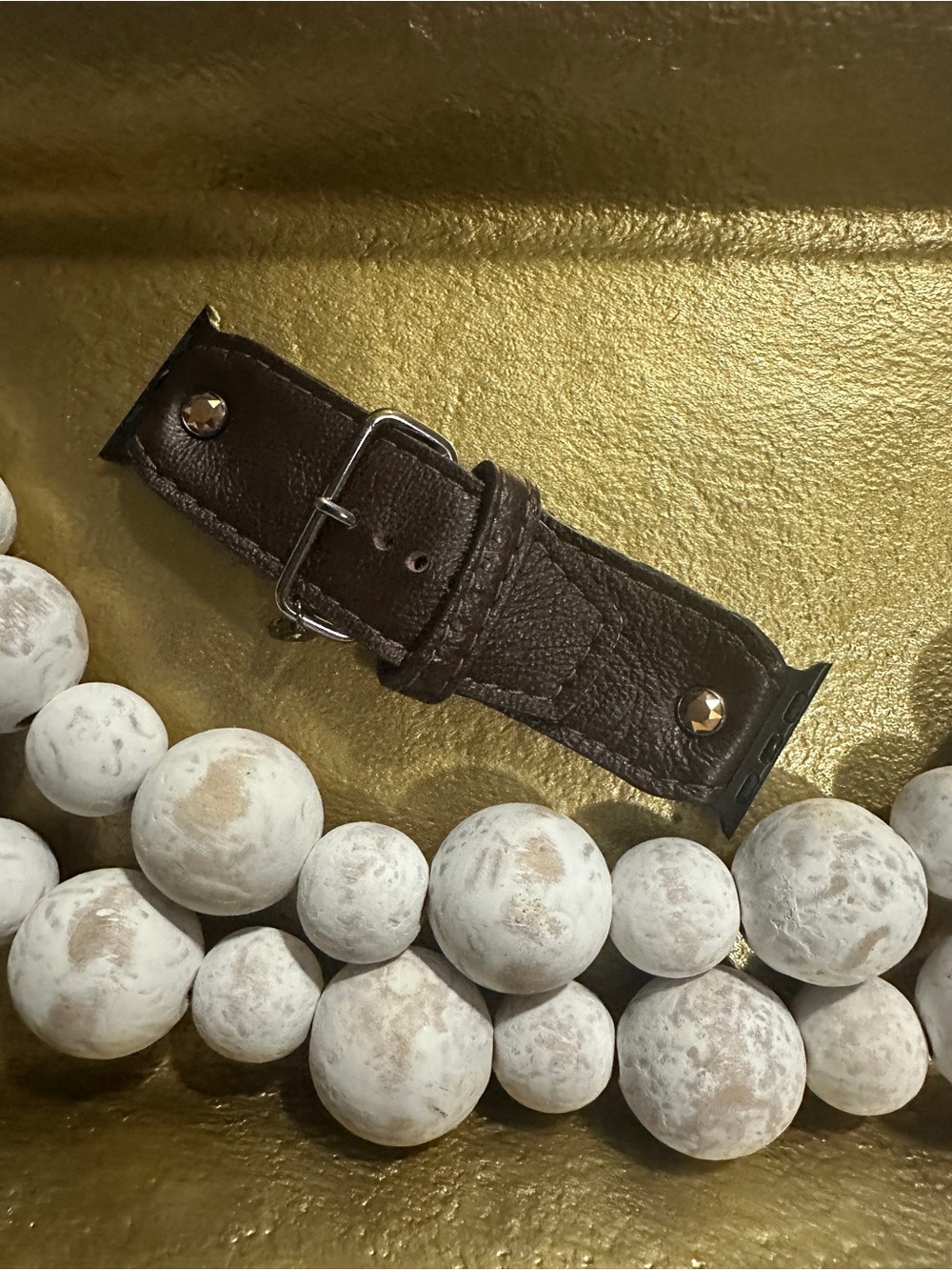 Women's Dark Brown Leather Apple Watch Band
